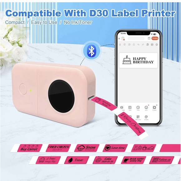 Parlaim Thermal Label Maker Tape Yellow Label Maker Tape 210 Pcs Roll - Picture 2 of 2